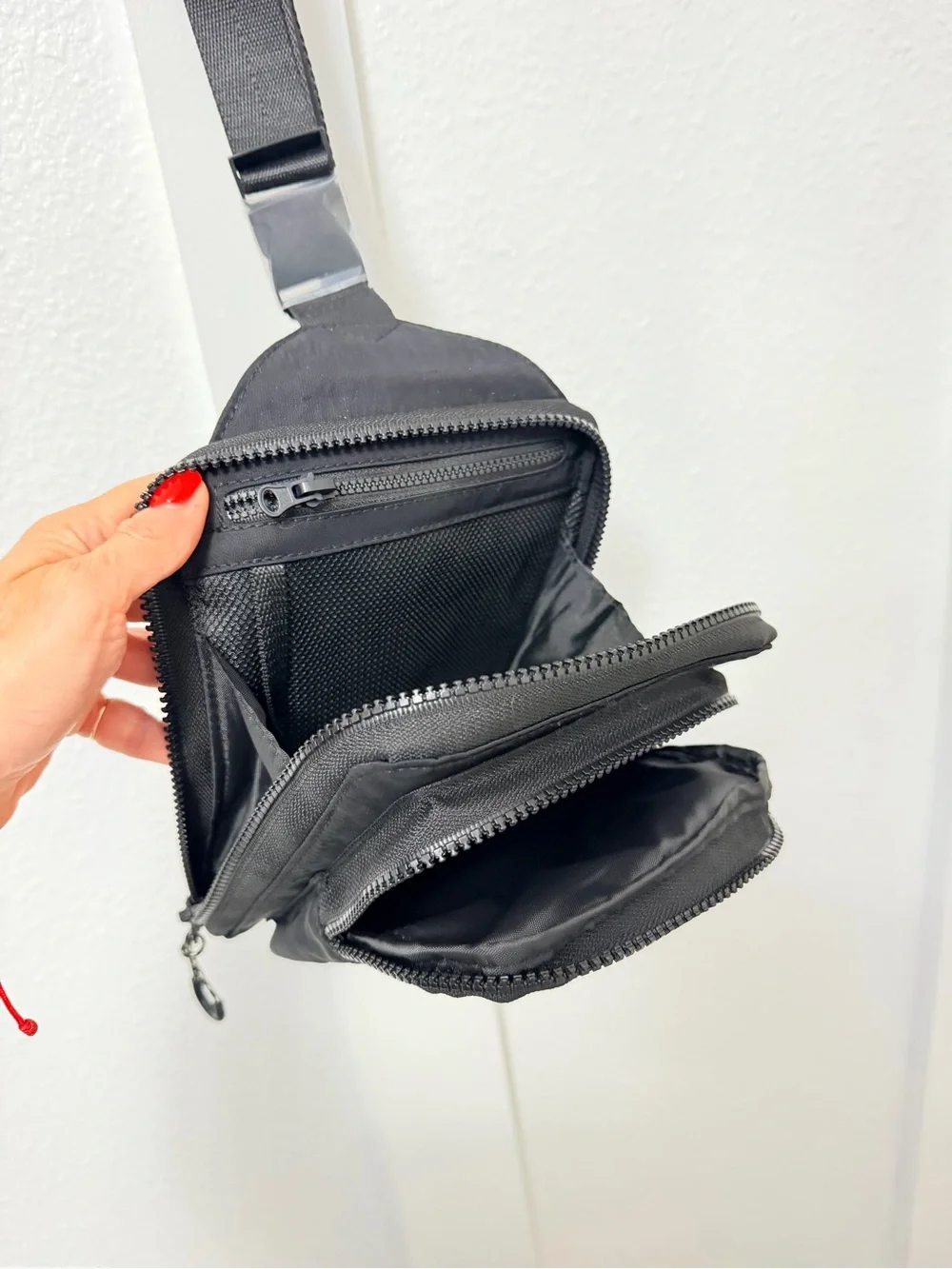 Beis Black Crossbody Sling Bag with Bottle Pocket